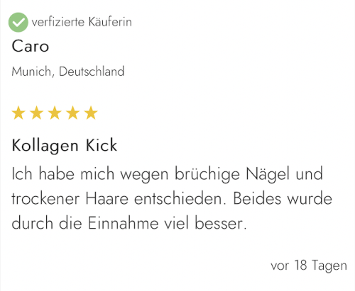 Bewertung Kollagen Kick Caro